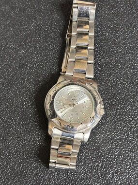 Men's Silver Brass Pro Shop Stainless Steel Analog Watch WORKING